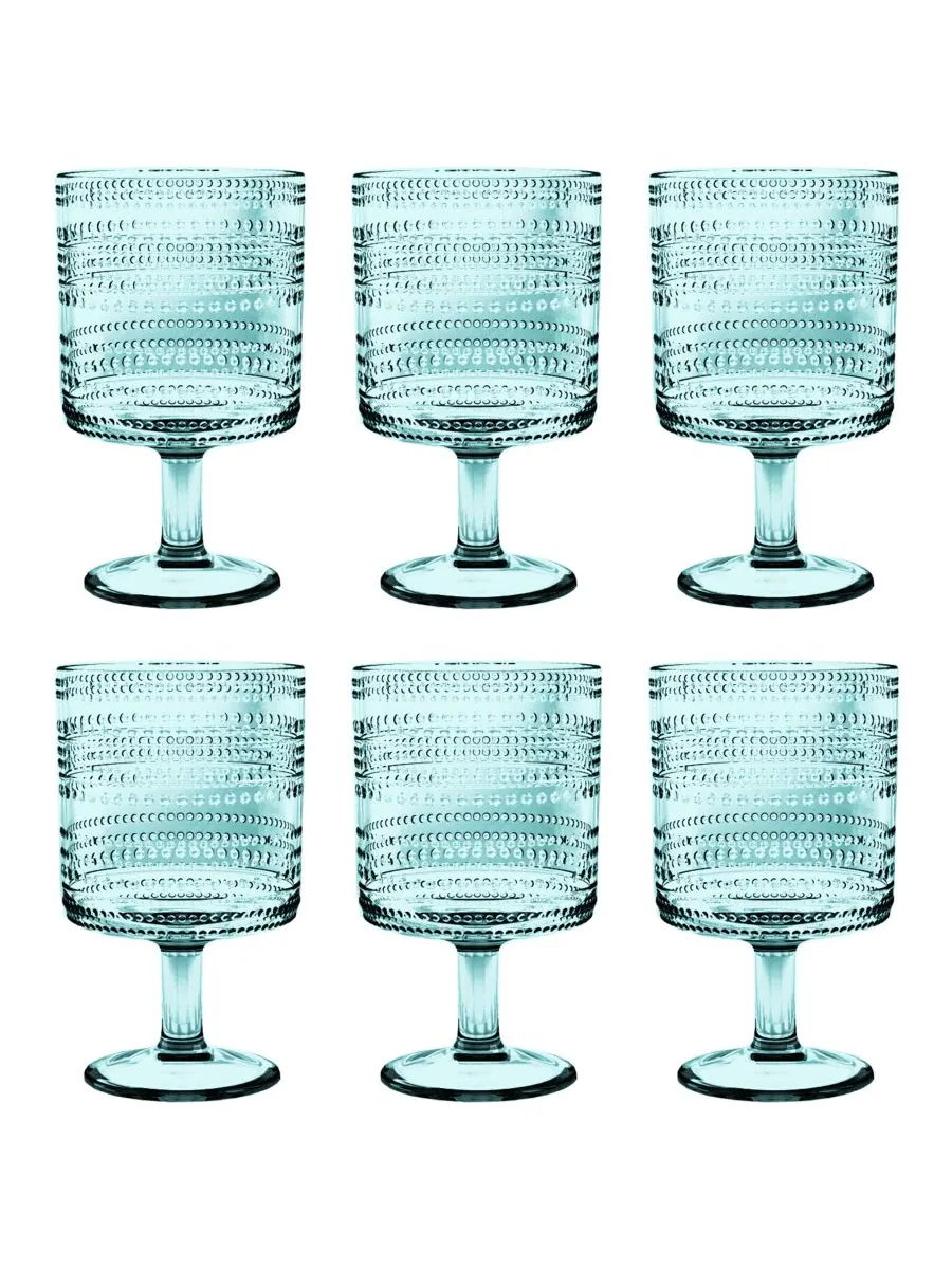 Набор из 6 бокалов с бусинами, 413 мл (14,8 унций) Abode Homewares — изображение 1 из 3, зеленый