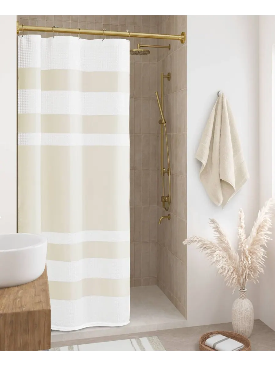 Шторка для душа spa waffle 3m-scotchgard, 36" x 72" Madison Park — изображение 2 из 9, бежевый
