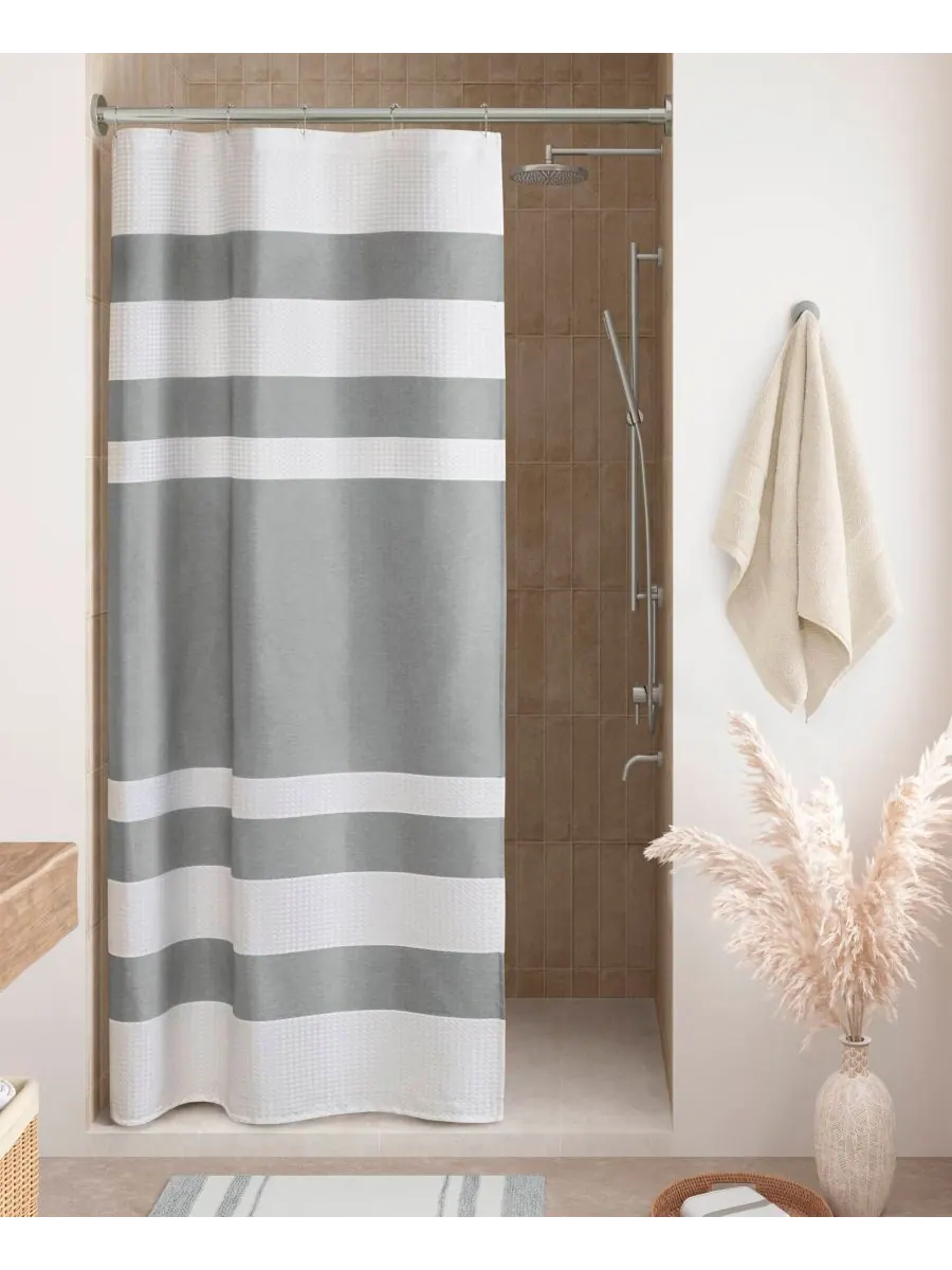 Шторка для душа spa waffle 3m-scotchgard, 36" x 72" Madison Park — изображение 1 из 9, серый