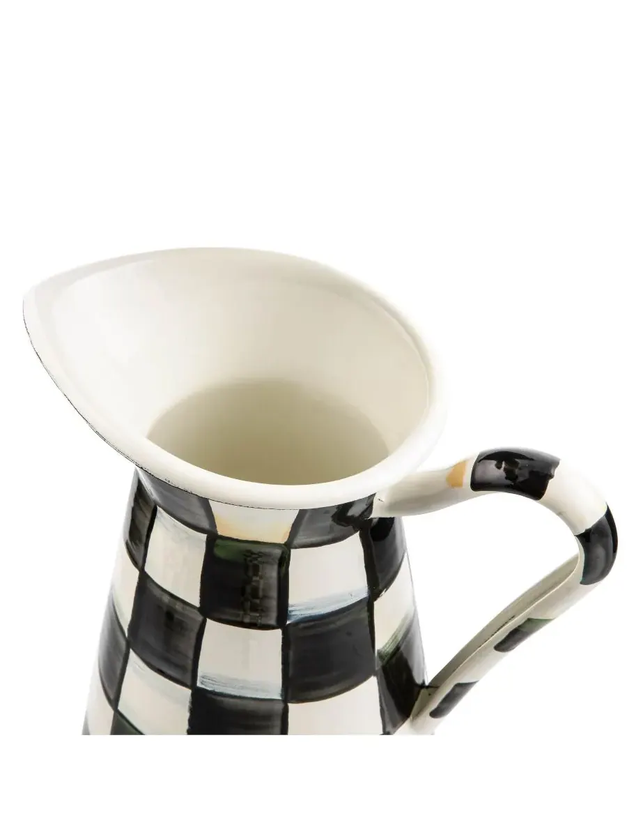 Кувшин Courtly Check Medium Practical Mackenzie-Childs — изображение 2 из 2, черный/белый
