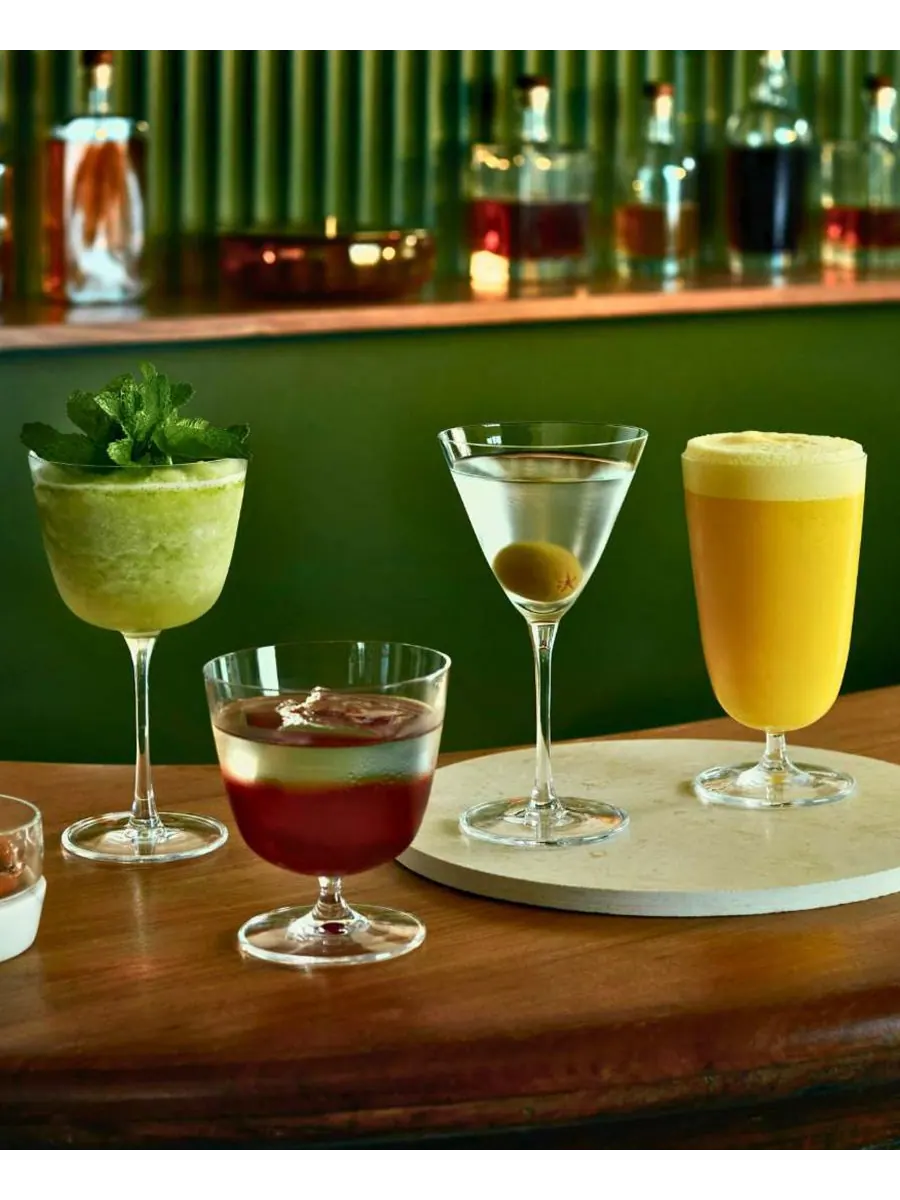 Набор из 4 больших коктейльных бокалов Bar Giani Nude Glass — изображение 3 из 4, прозрачный