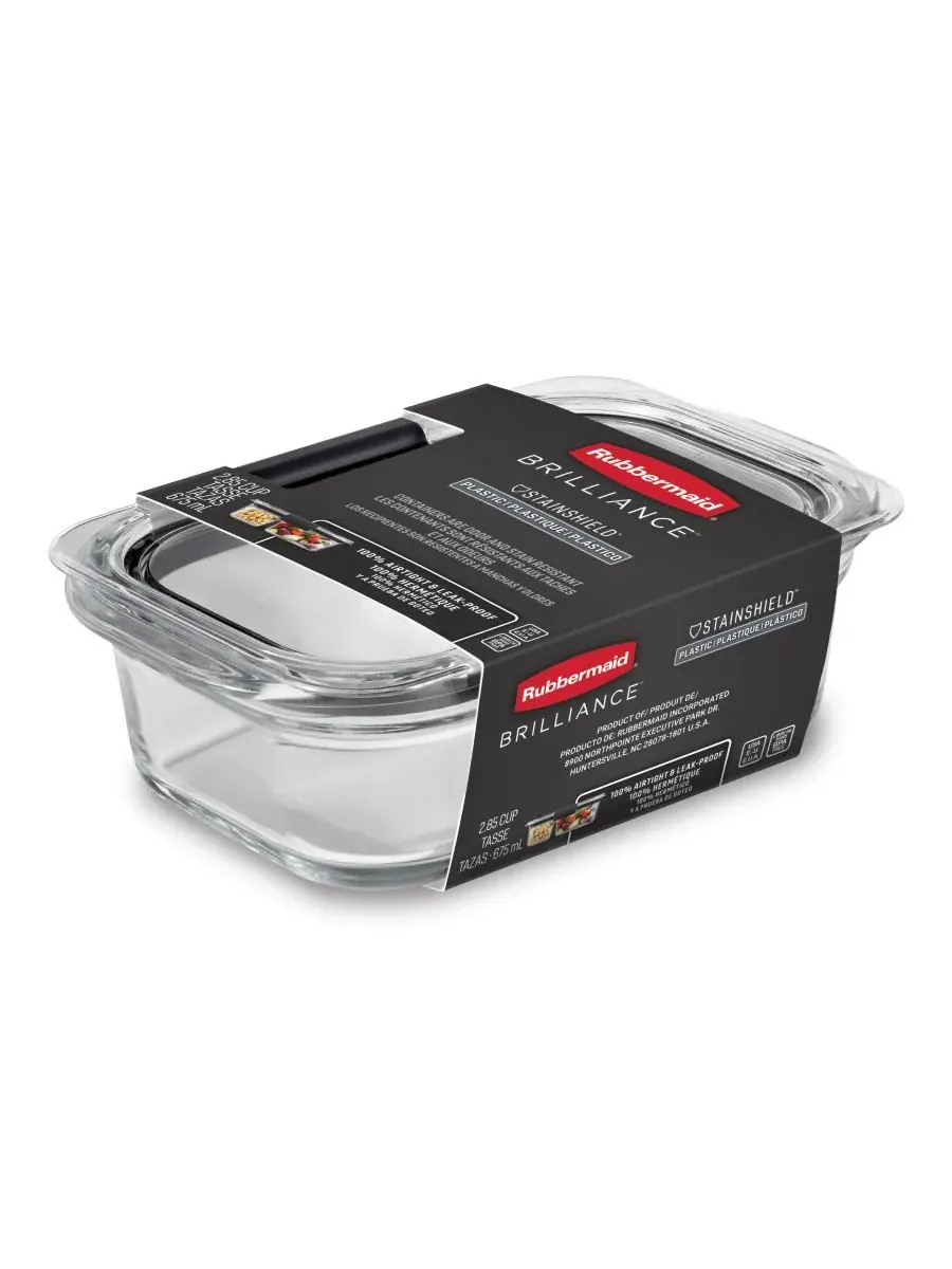 Контейнер для хранения продуктов Brilliance на 2,85 чашки Rubbermaid — изображение 3 из 9, прозрачный