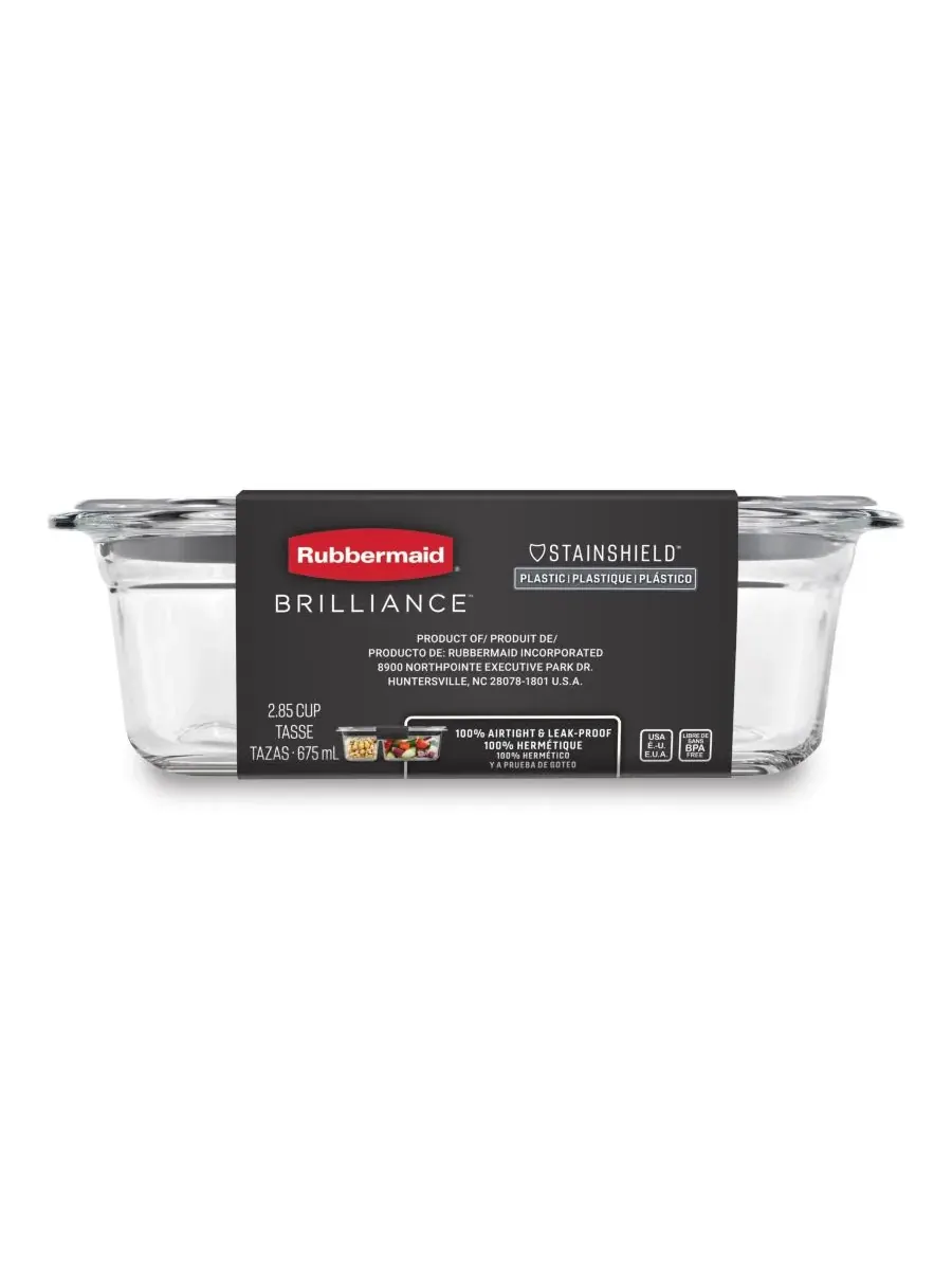 Контейнер для хранения продуктов Brilliance на 2,85 чашки Rubbermaid — изображение 4 из 9, прозрачный