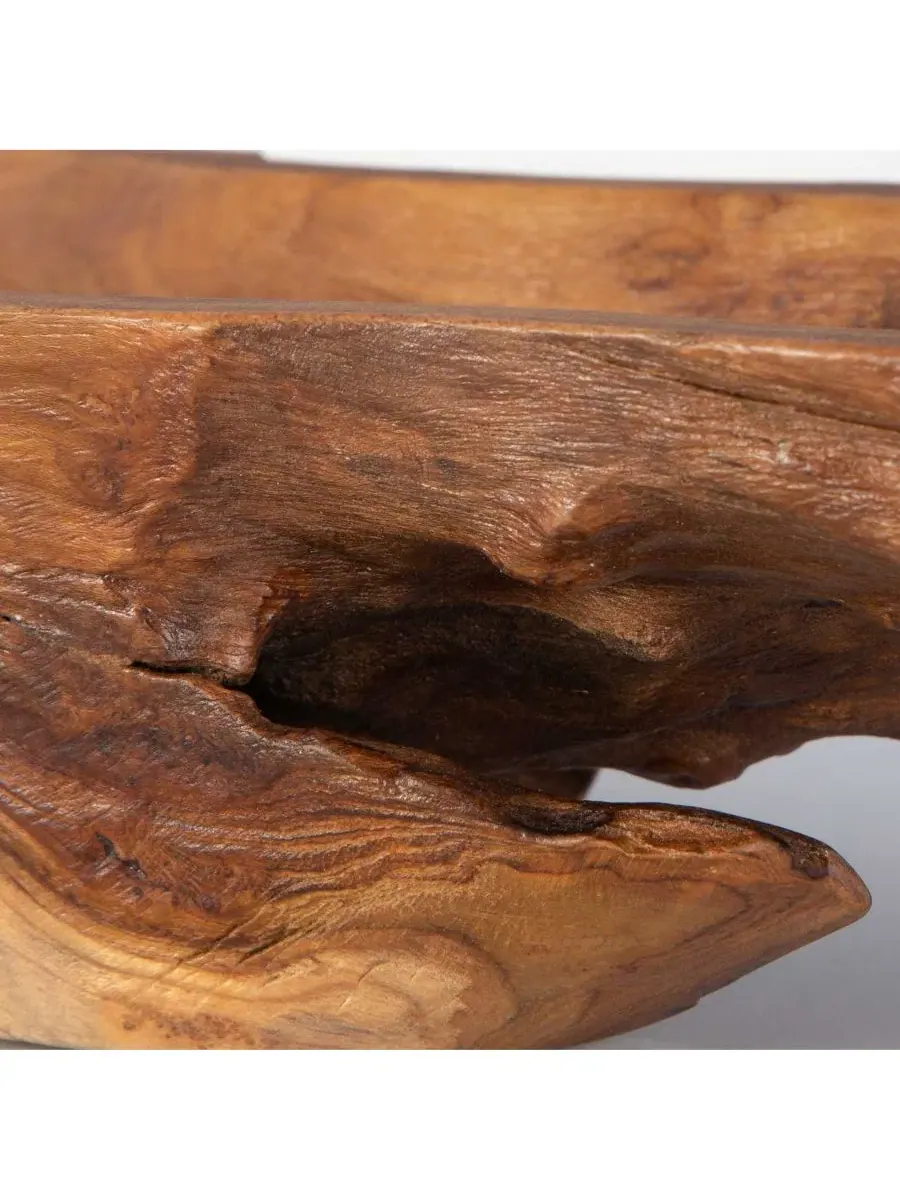 Чаша из тикового дерева в форме листа, 12 см Uttermost — изображение 6 из 7, коричневый