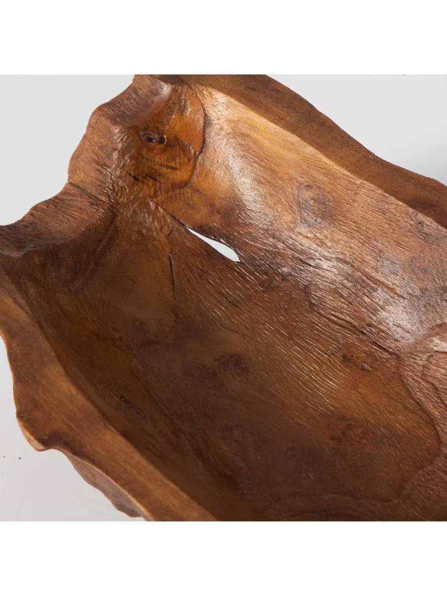Чаша из тикового дерева в форме листа, 12 см Uttermost — изображение 7 из 7, коричневый