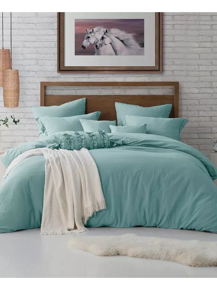 Мятый пододеяльник и накидки из микрофибры Cathay Home Inc. — изображение 3 из 6, темно-серый серый