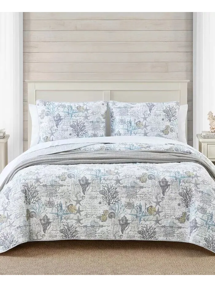 Коллекция двусторонних одеял Beach Bliss Tommy Bahama Home — изображение 1 из 13, серый