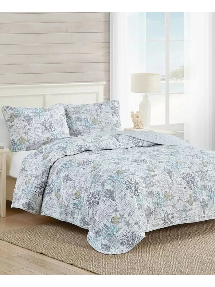 Коллекция двусторонних одеял Beach Bliss Tommy Bahama Home — изображение 3 из 13, серый