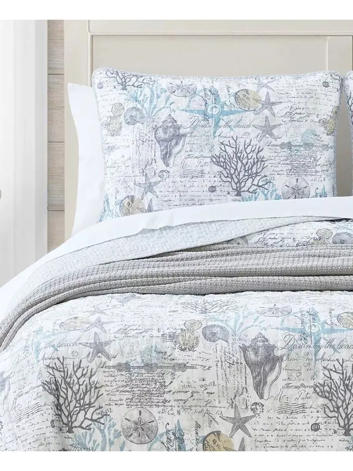 Коллекция двусторонних одеял Beach Bliss Tommy Bahama Home — изображение 4 из 13, серый
