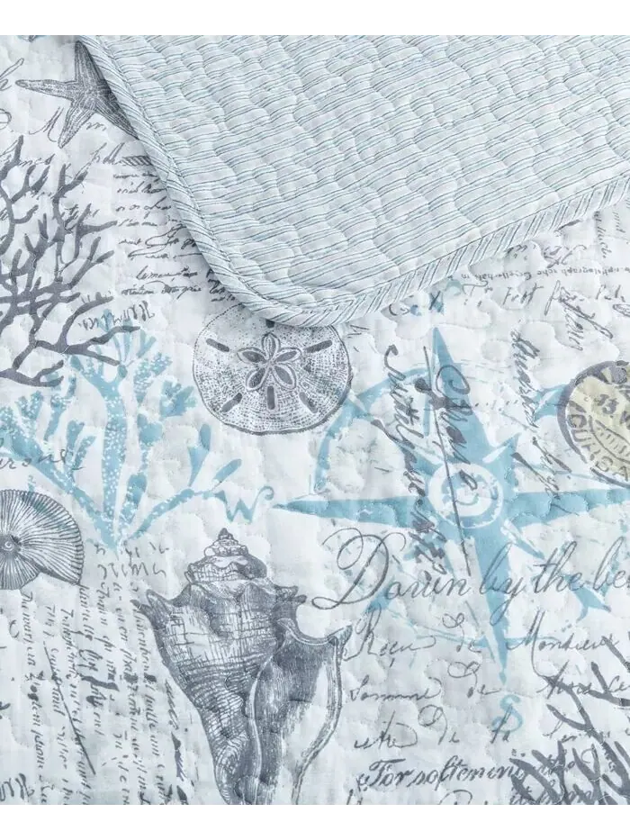 Коллекция двусторонних одеял Beach Bliss Tommy Bahama Home — изображение 5 из 13, серый