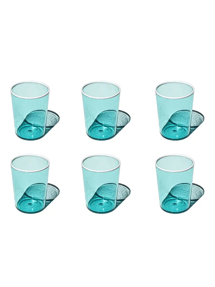 Набор из 6 стаканов Contrast Acrylic Abode Homewares — изображение 1 из 4, бирюзовый