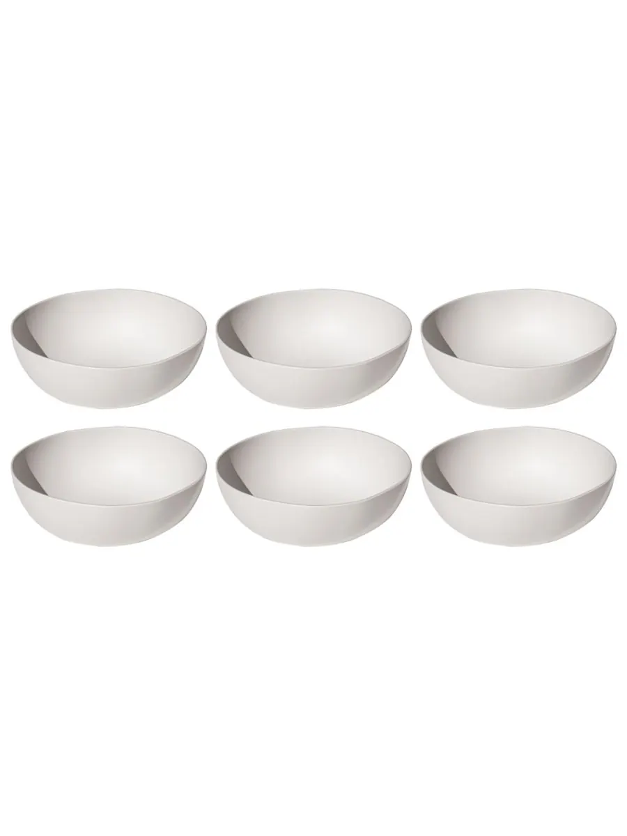 Набор из 6 мисок Natureone Craft Coupe Bowls, 7,1 дюйма, с мягким матовым покрытием, объем 37 — изображение 1 из 2, белый