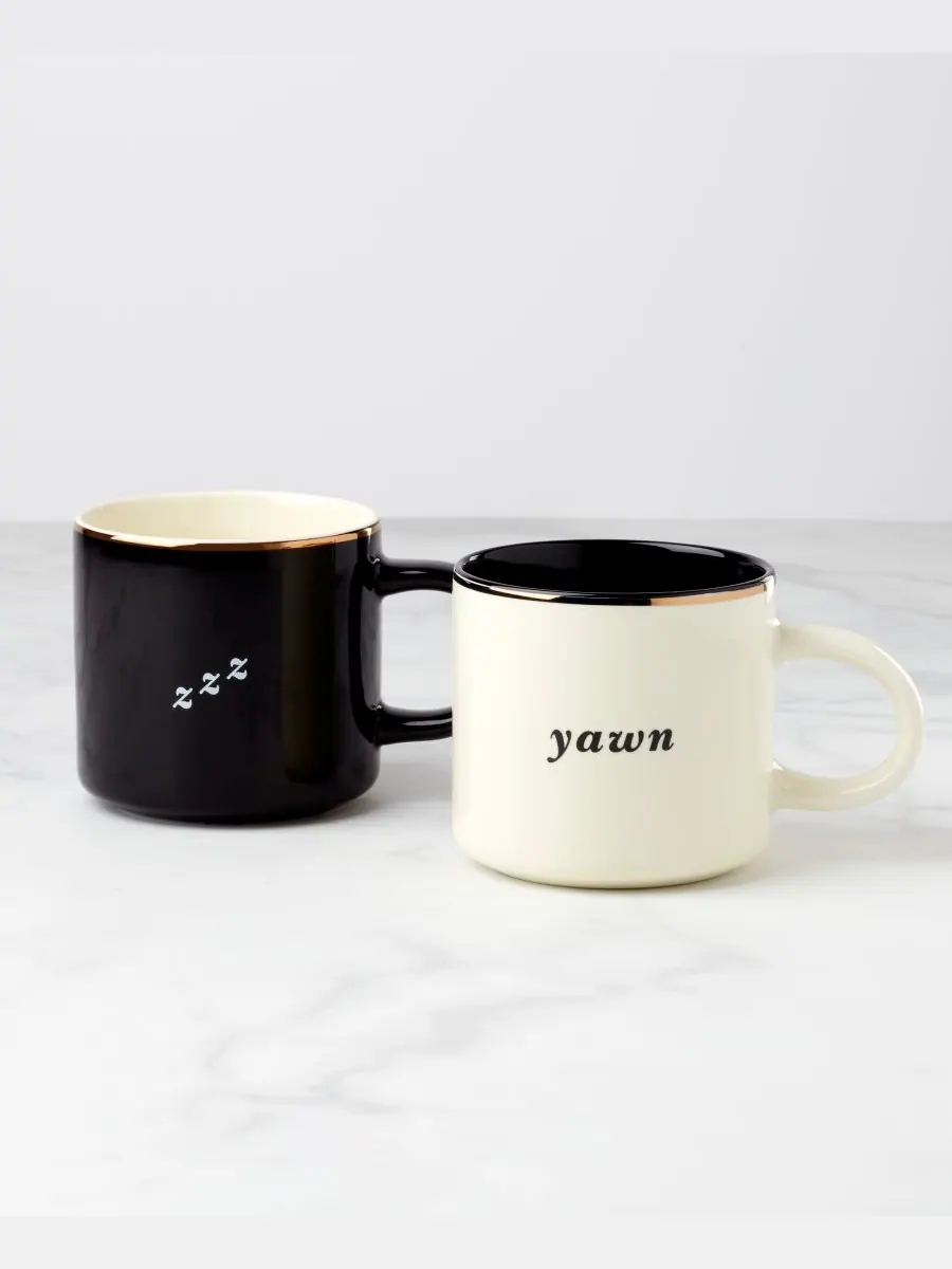 Набор из 2 кружек Kate Spade Yawn Zzz Kate spade new york — изображение 2 из 4, черный