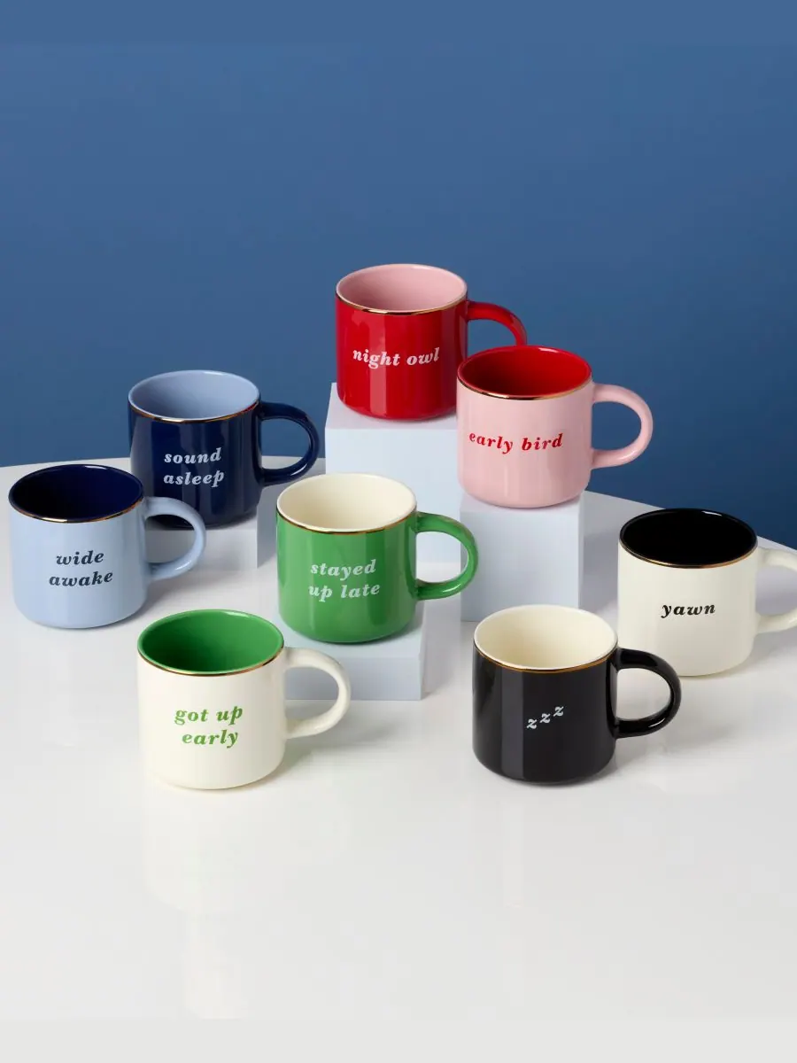 Набор из 2 кружек Kate Spade Yawn Zzz Kate spade new york — изображение 4 из 4, черный