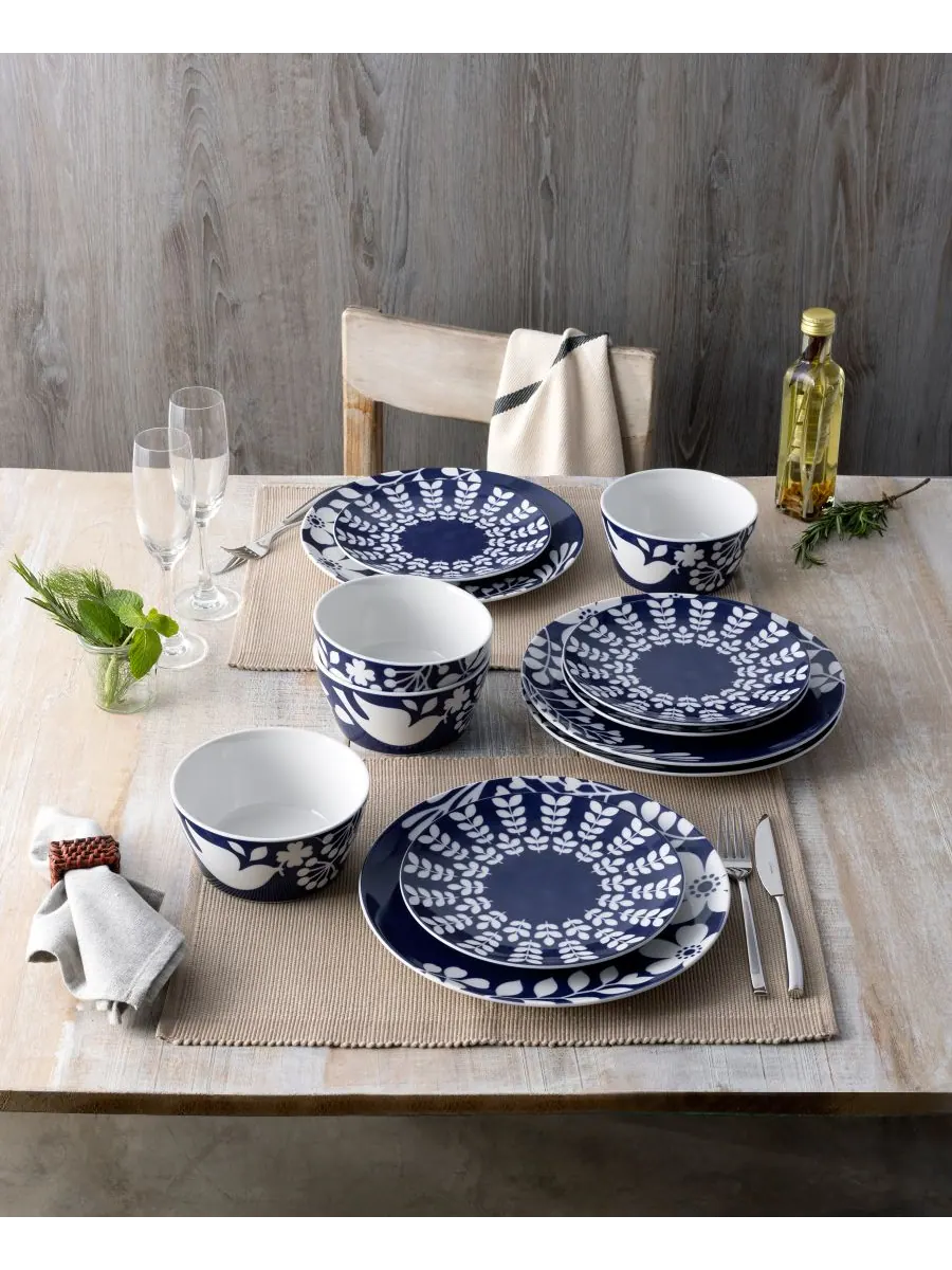Набор посуды Bluefjord из 12 предметов, на 4 персоны Noritake — изображение 5 из 9, синий