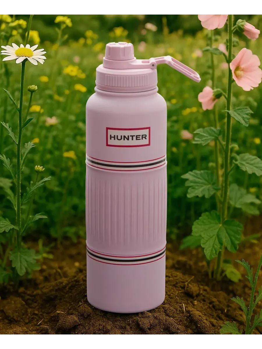Стакан для воды GoGrip объемом 1 л (около 1,2 литра) из нержавеющей стали Hunter — изображение 4 из 7, розовый