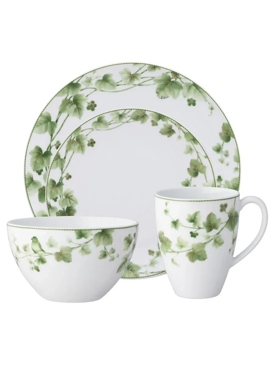 Набор посуды из 4 предметов на 1 персону Noritake Ivy Whisper — изображение 1 из 10, зеленый