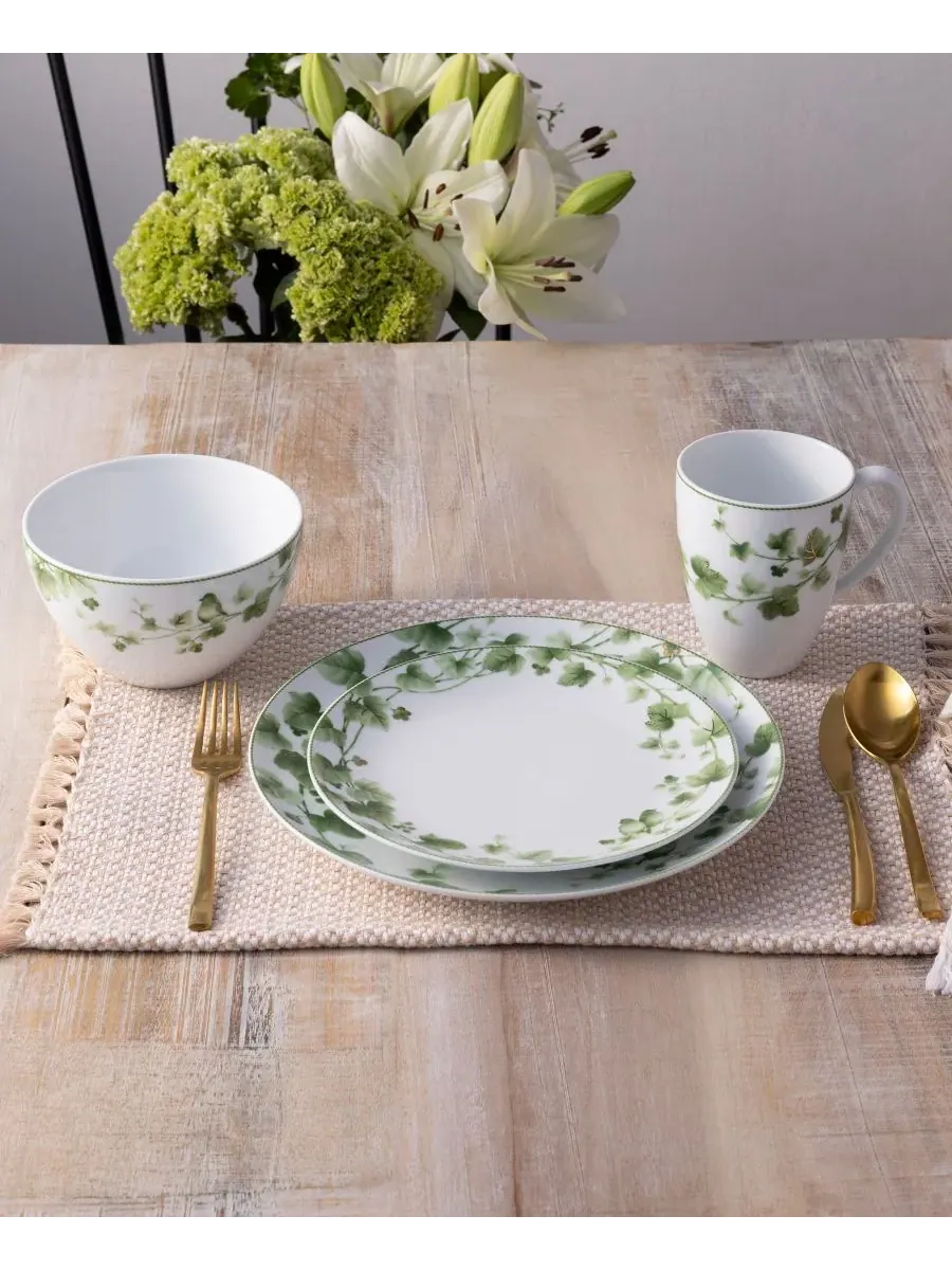 Набор посуды из 4 предметов на 1 персону Noritake Ivy Whisper — изображение 2 из 10, зеленый