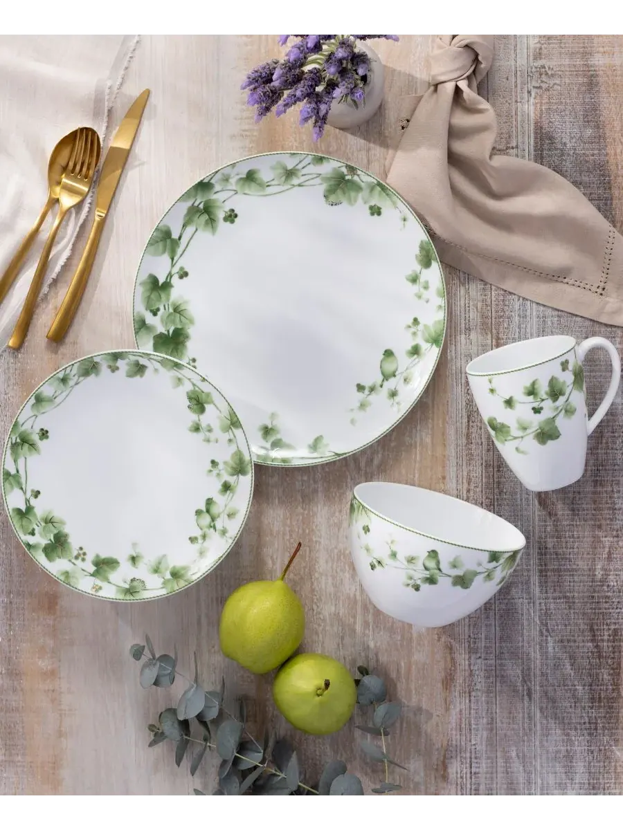 Набор посуды из 4 предметов на 1 персону Noritake Ivy Whisper — изображение 5 из 10, зеленый