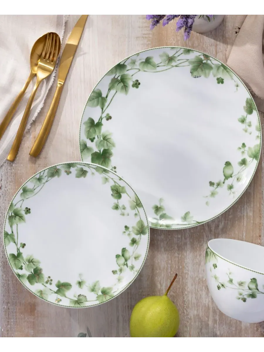 Набор посуды из 4 предметов на 1 персону Noritake Ivy Whisper — изображение 6 из 10, зеленый