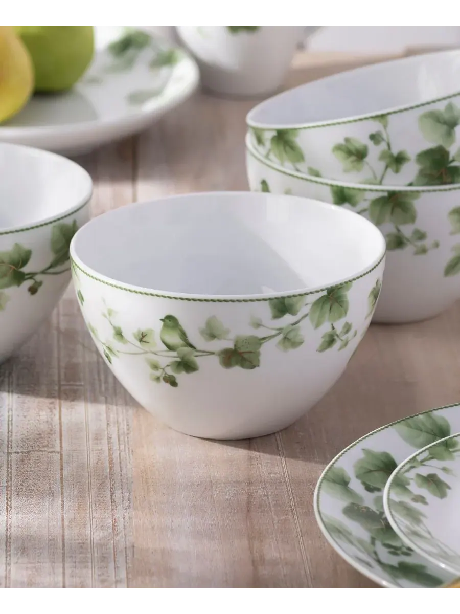 Набор из 4 мисок для хлопьев Noritake Ivy Whisper 750 мл — изображение 3 из 10, зеленый