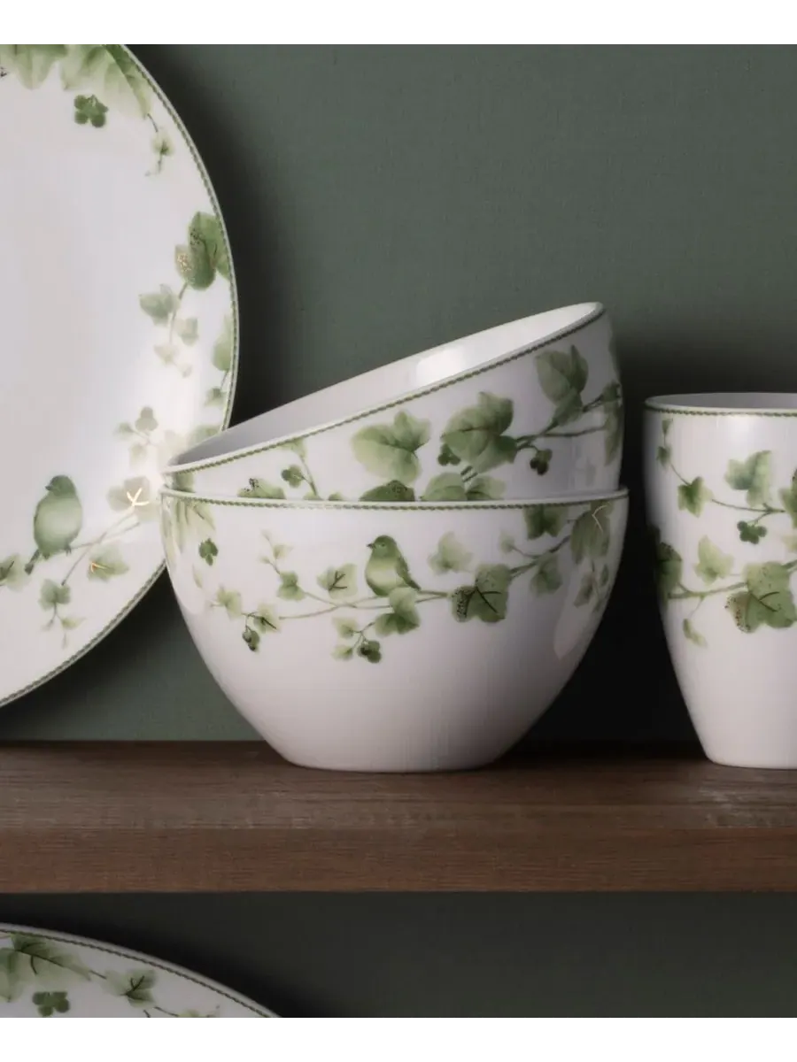 Набор из 4 мисок для хлопьев Noritake Ivy Whisper 750 мл — изображение 4 из 10, зеленый
