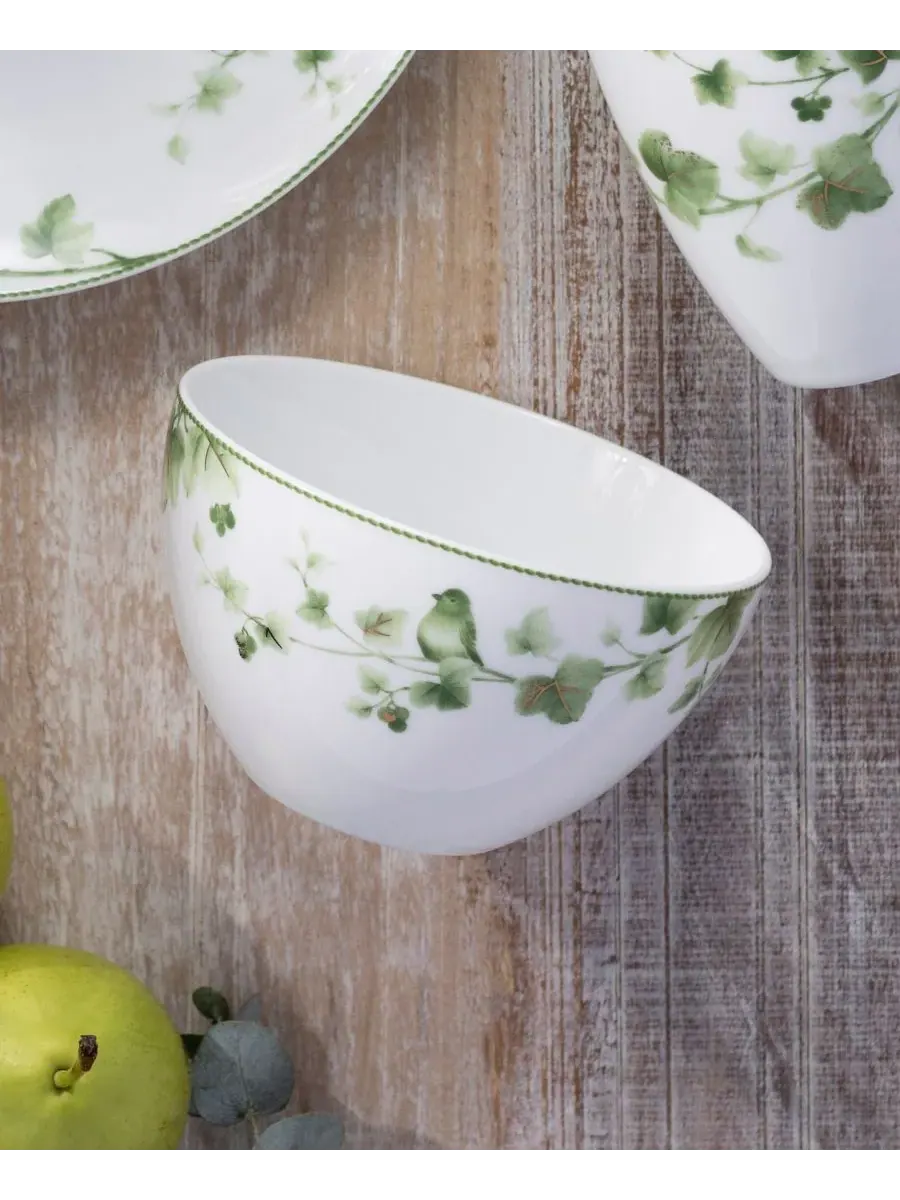 Набор из 4 мисок для хлопьев Noritake Ivy Whisper 750 мл — изображение 5 из 10, зеленый