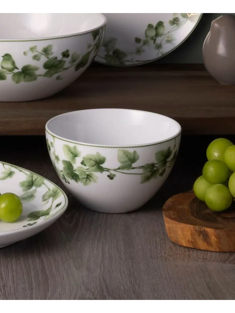 Набор из 4 мисок для хлопьев Noritake Ivy Whisper 750 мл — изображение 6 из 10, зеленый