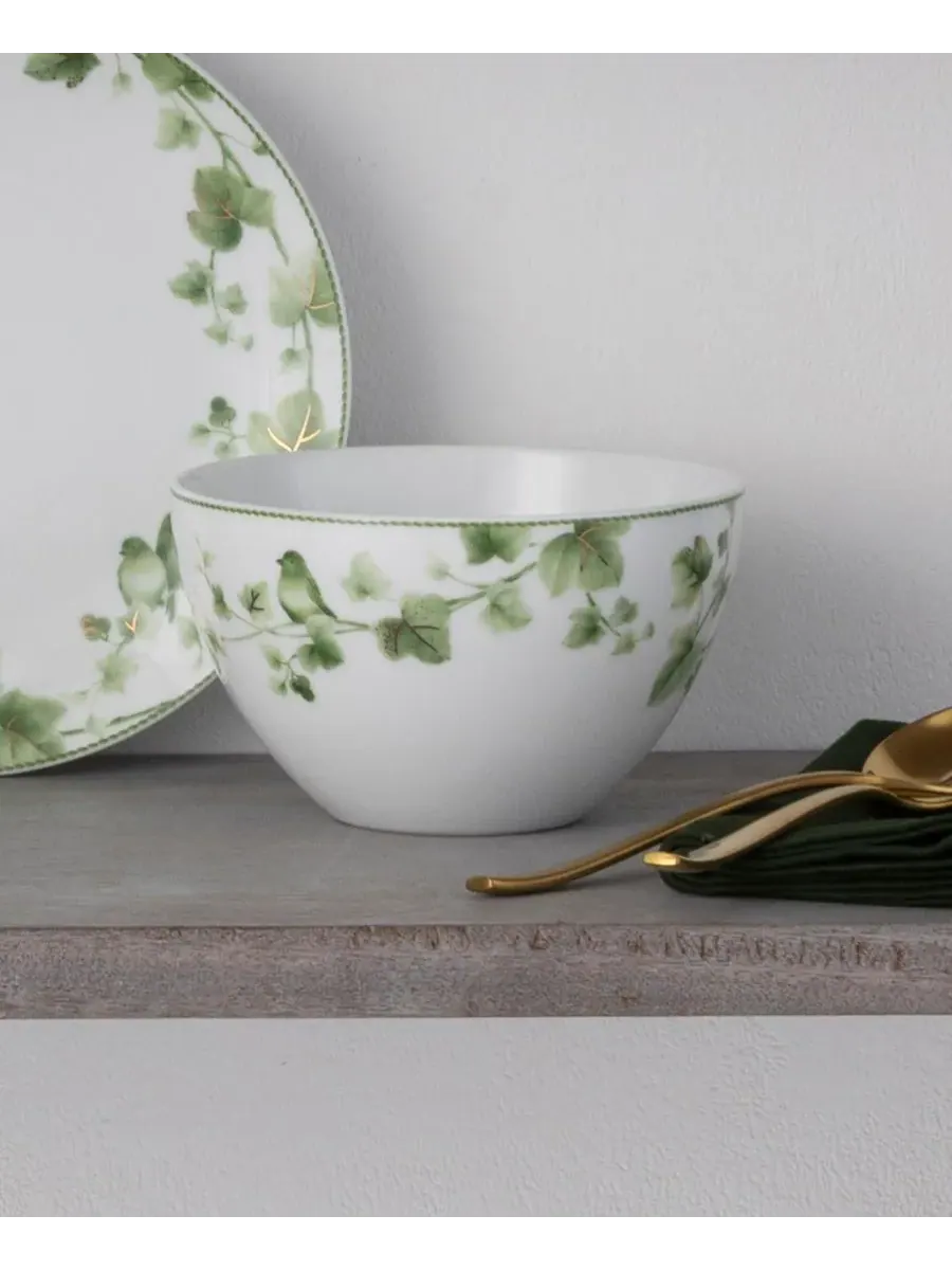Набор из 4 мисок для хлопьев Noritake Ivy Whisper 750 мл — изображение 7 из 10, зеленый