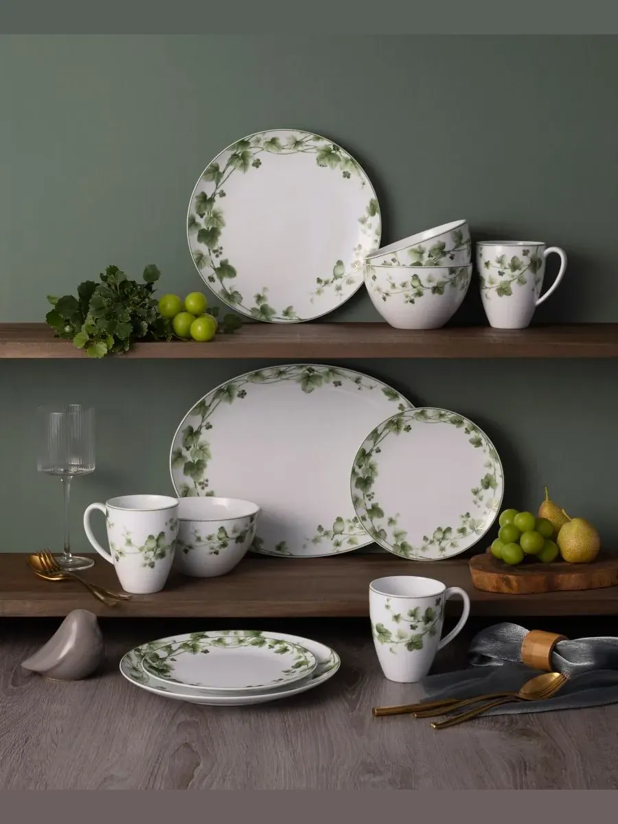 Набор из 4 мисок для хлопьев Noritake Ivy Whisper 750 мл — изображение 9 из 10, зеленый