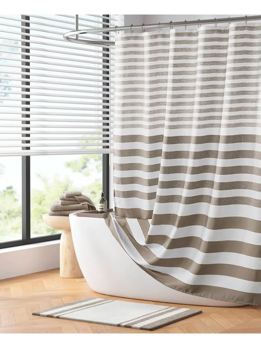 Шторка для душа Ariana Ombre Waffle, 72" x 72" Madison Park — изображение 3 из 9, тауп