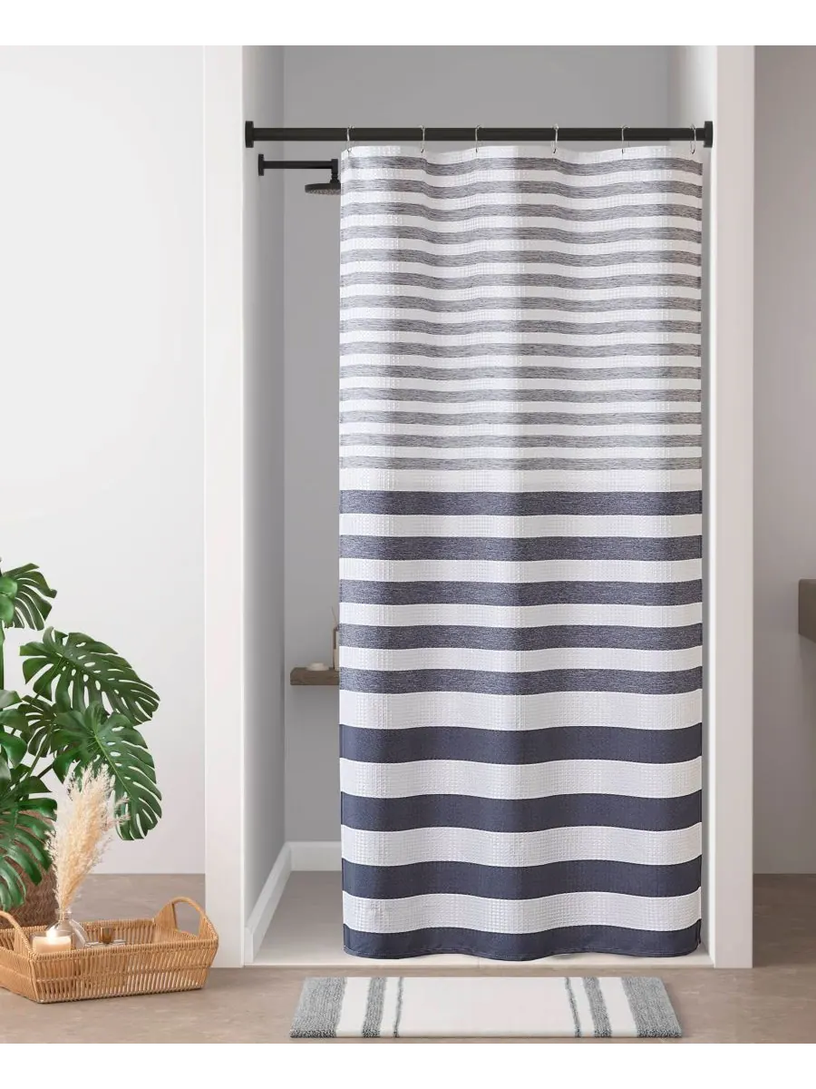 Шторка для душа Ariana Ombre Waffle, 72" x 72" Madison Park — изображение 4 из 9, синий