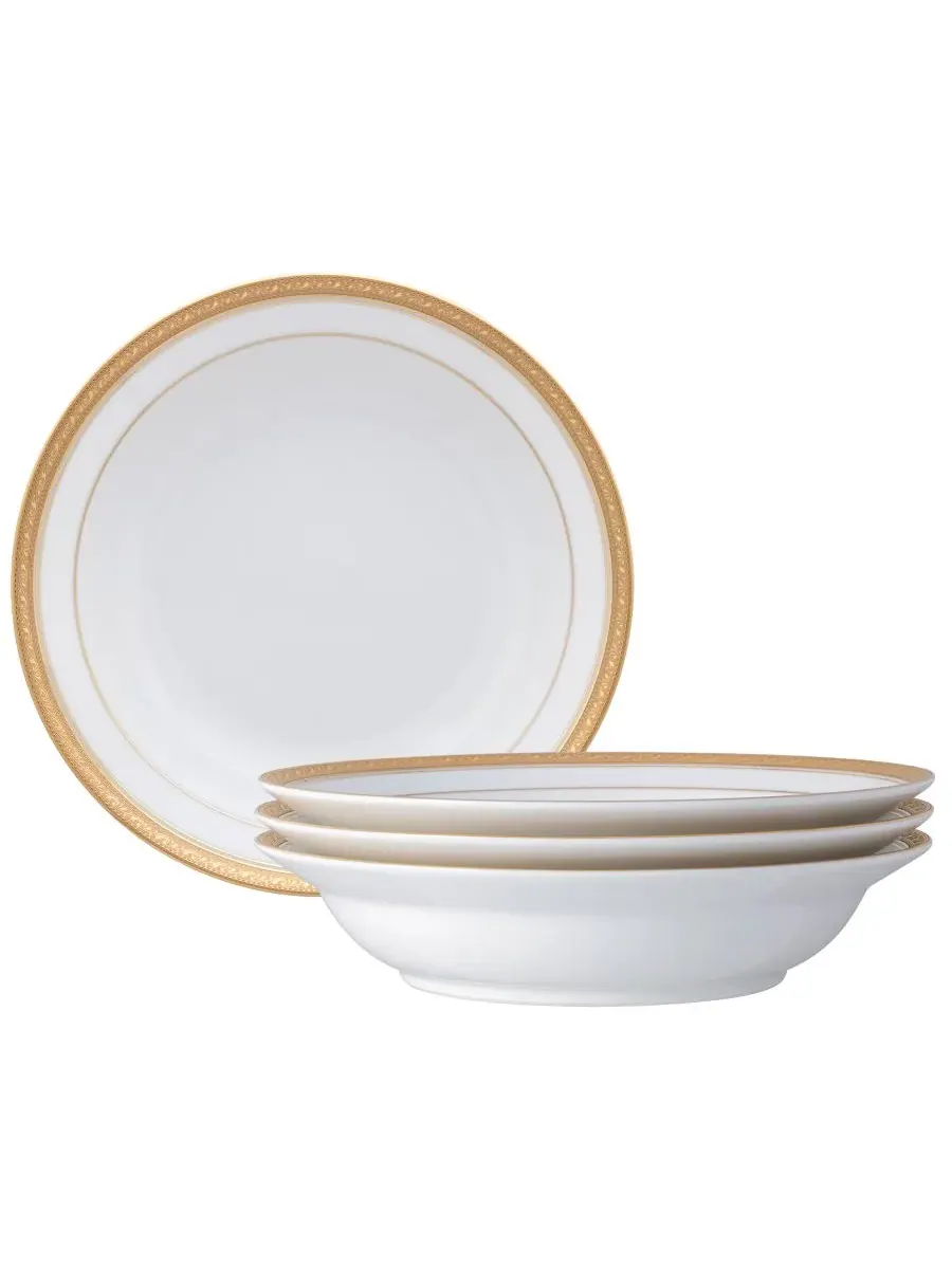 Набор столовых тарелок из 4 предметов Noritake Crestwood Gold, 25 см — изображение 1 из 4, золото