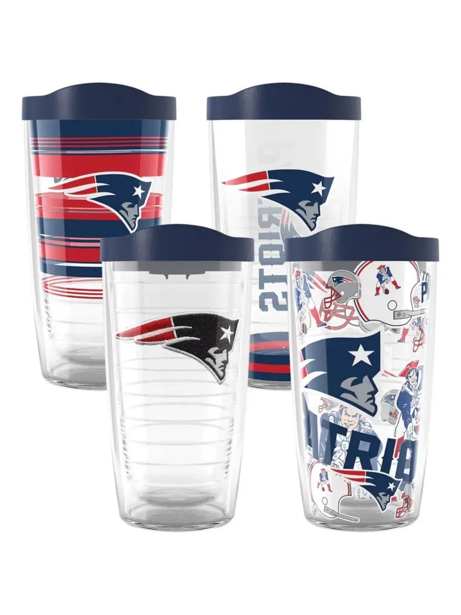 Набор из 4 стаканов Tervis Classic с двойными стенками, 473 мл, New England Patriots Tervis — мульти