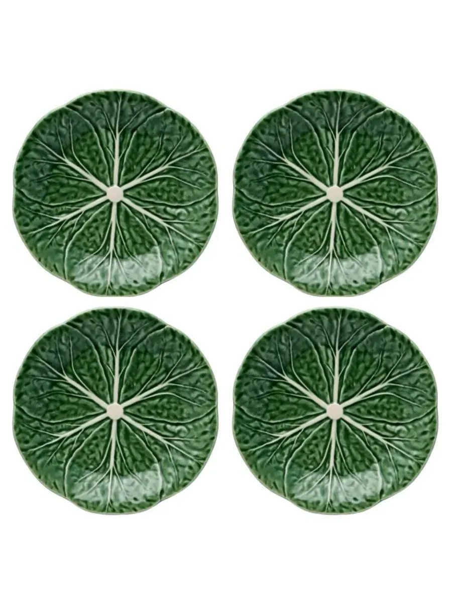 Набор из 4 тарелок для салата Cabbage Salad Plates Bordallo Pinheiro — изображение 1 из 5, зеленый