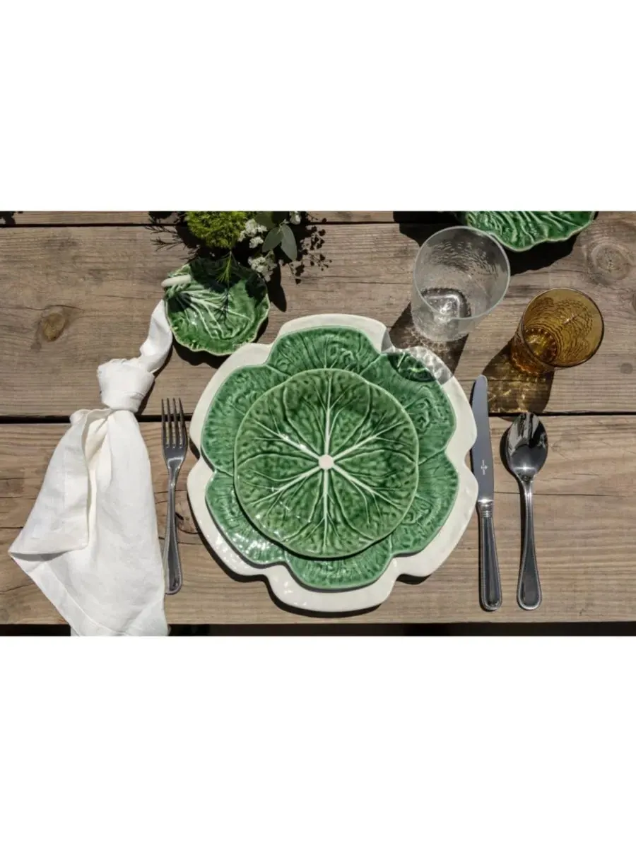 Набор из 4 тарелок для салата Cabbage Salad Plates Bordallo Pinheiro — изображение 3 из 5, зеленый