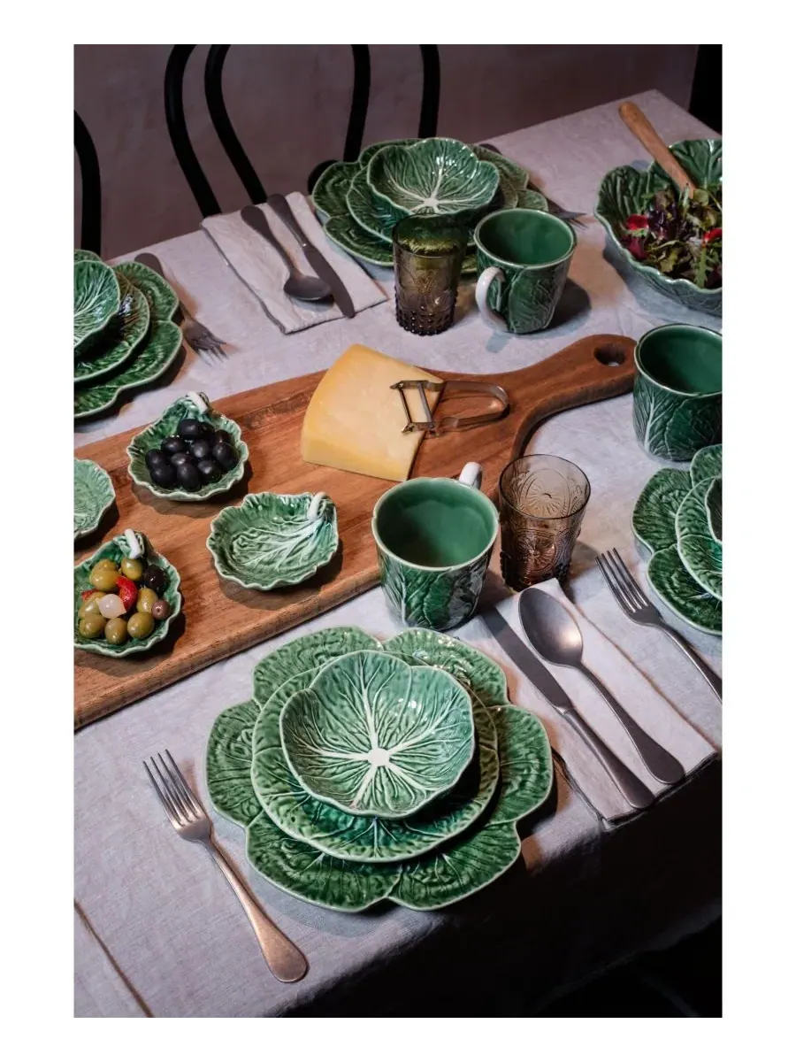Набор из 4 тарелок для салата Cabbage Salad Plates Bordallo Pinheiro — изображение 4 из 5, зеленый