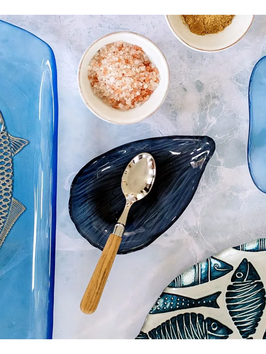 Тарелка Isola Clam Shell Small Plate VIETRI — изображение 2 из 3, синий
