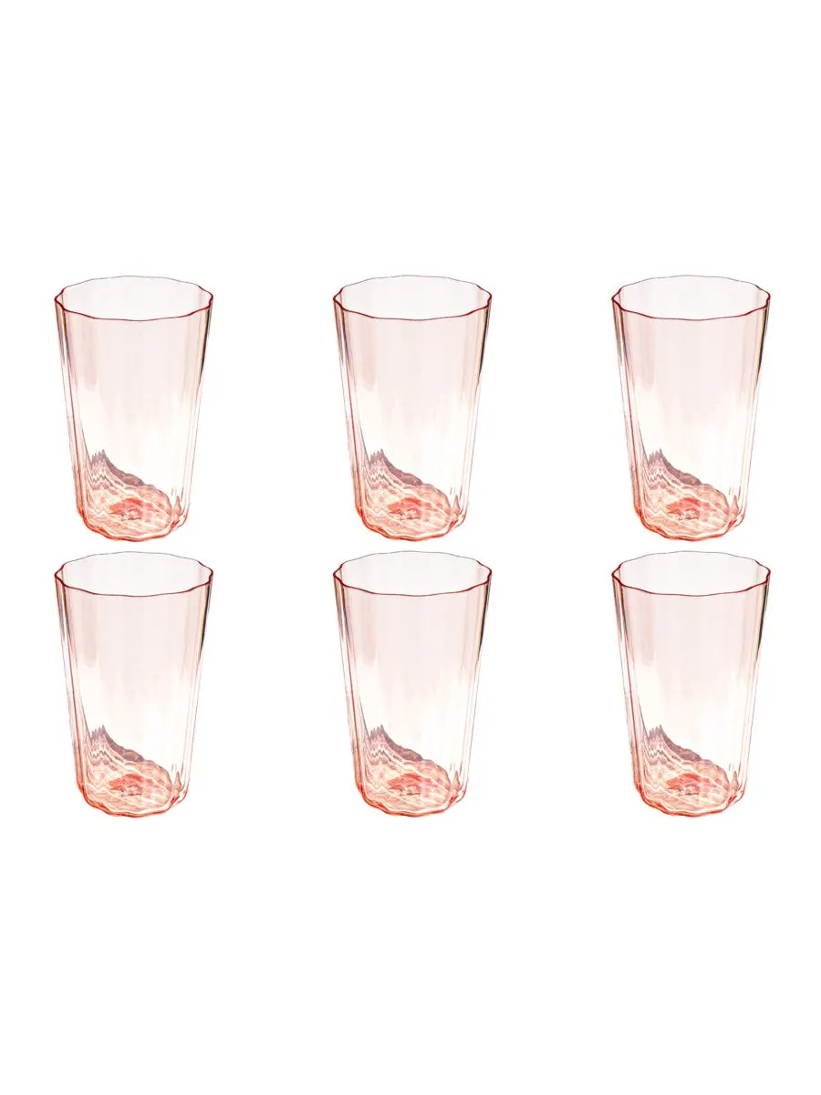 Набор из 6 бокалов для коктейля "Double Old Fashioned" от Vines Etch Abode Homewares — изображение 1 из 3, розовый