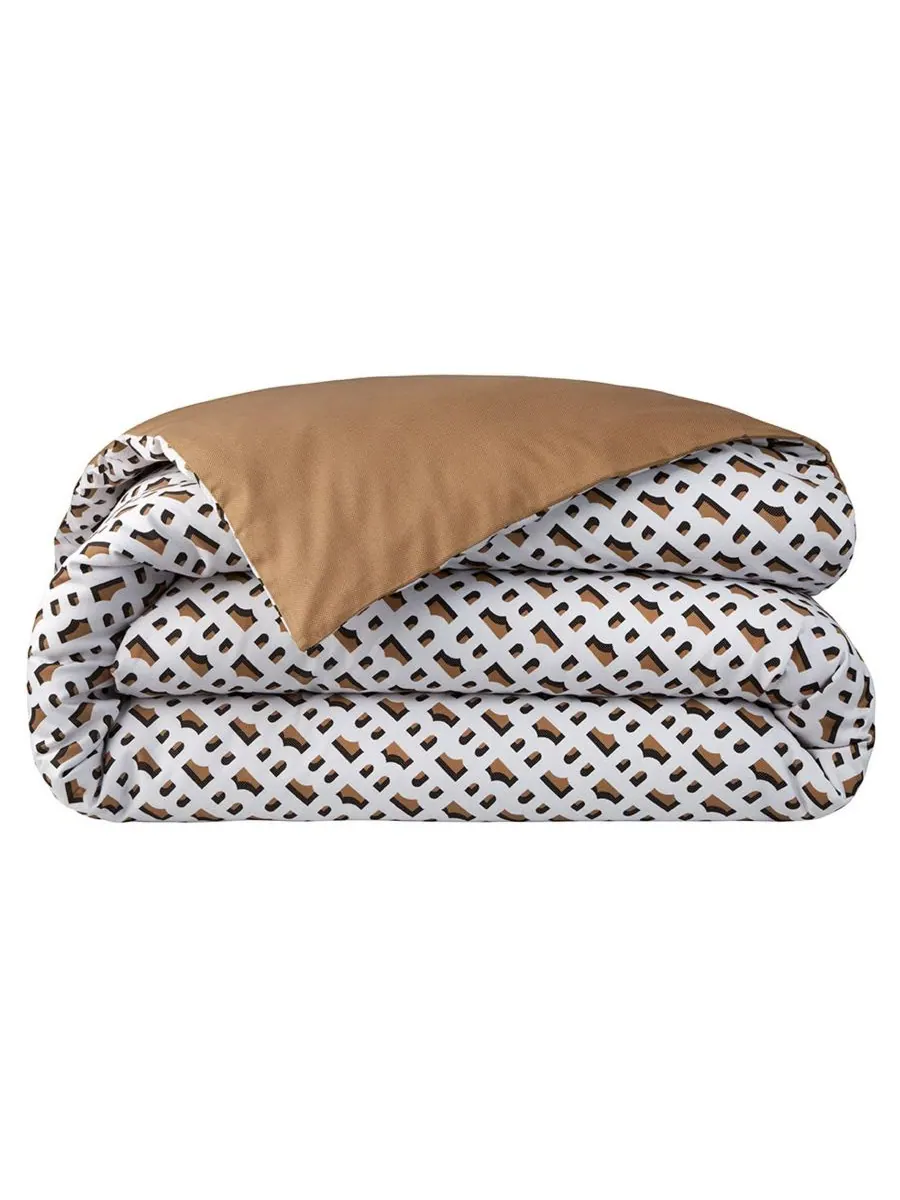 Пододеяльник hugo boss b monogram, размер full/queen. Boss Home — изображение 3 из 3, коричневый