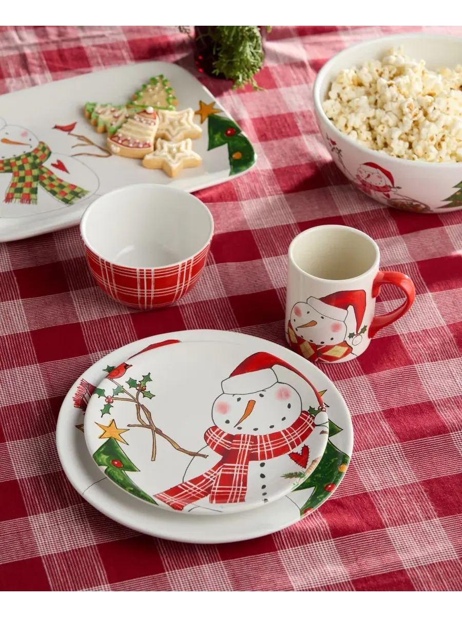 Набор столовой посуды Snowman Delight 16 предметов, сервиз на 4 персоны, керамика Certified — изображение 5 из 5, мульти