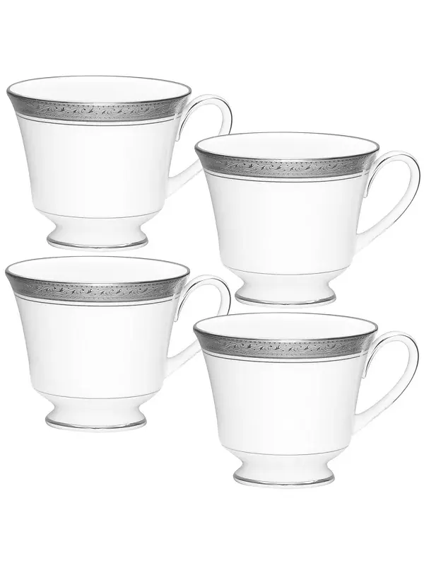 Набор из 4 чашек Crestwood Platinum, сервиз на 4 персоны Noritake — изображение 1 из 4, белый