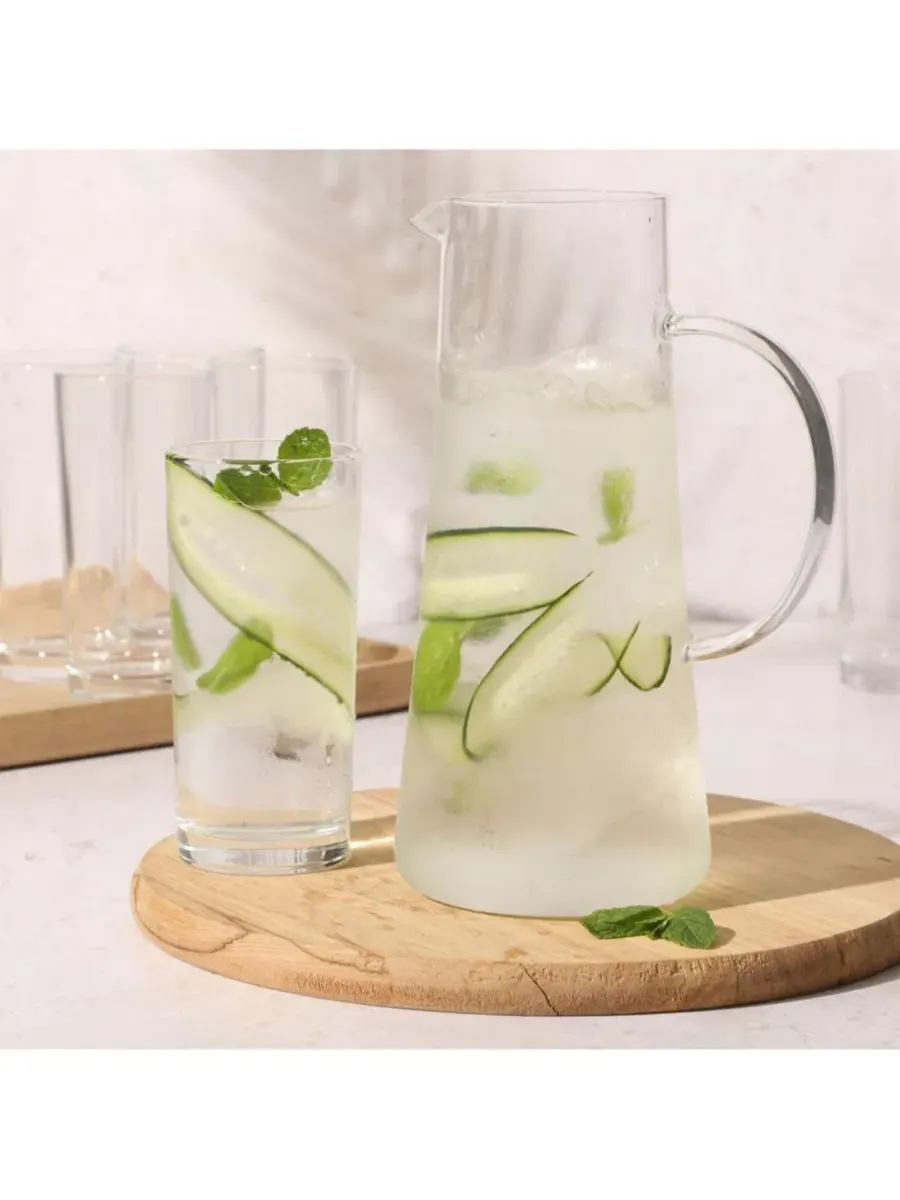 Набор стаканов и кувшина Boozy Brunch, 7 предметов Gibson Home — изображение 3 из 11, прозрачный