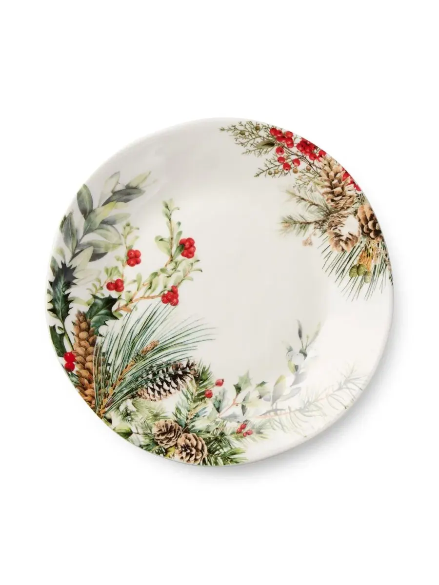 Набор тарелок Woodland Dessert Plates, 4 шт, 23 см, фарфор Certified International — изображение 2 из 4, мульти