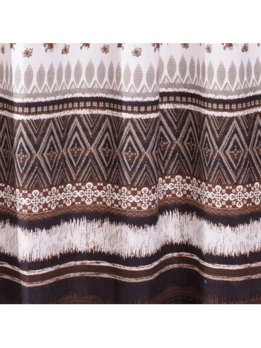 Шторка для ванной с юго-западным принтом, 183x183 см, Barefoot Bungalow Greenland Home Fashions — изображение 3 из 3, бежевый