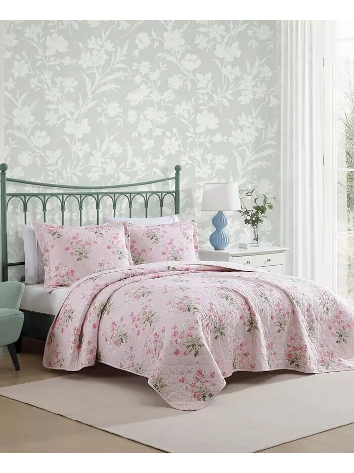 Наборы двусторонних одеял Veronicas Bouquet Laura Ashley — изображение 2 из 8, розовый/белый