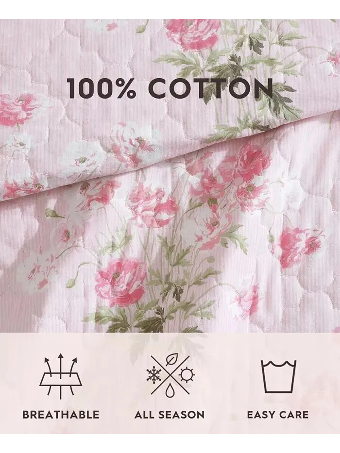 Наборы двусторонних одеял Veronicas Bouquet Laura Ashley — изображение 8 из 8, розовый/белый