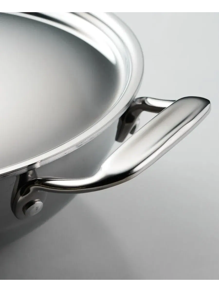 Кастрюля-кхади с крышкой Utsava Tri-Ply Clad Stainless Steel, 6 л Tramontina — изображение 9 из 11, серебряный
