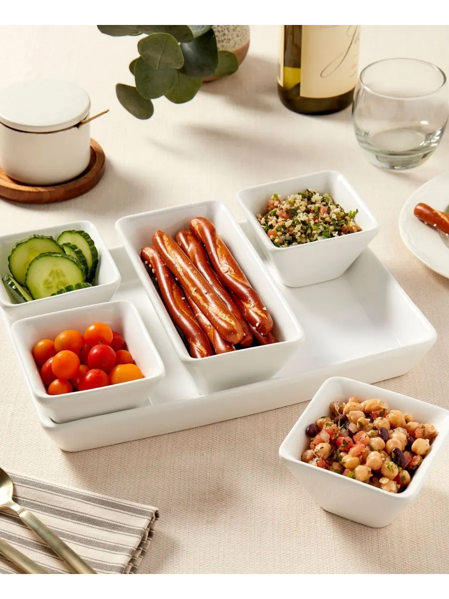 Прямоугольный сервировочный набор из 6 предметов Denmark Tools for Cooks — изображение 2 из 8, белый