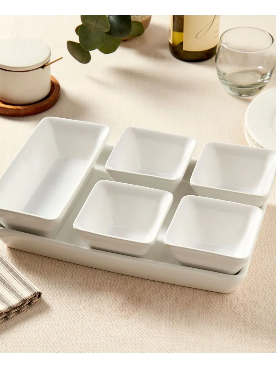 Прямоугольный сервировочный набор из 6 предметов Denmark Tools for Cooks — изображение 4 из 8, белый